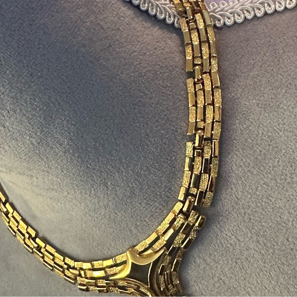 1950-60s Alfred Philippe Crown Trifari Art Deco Gold-Tone Cascade Chain Necklace - Picture 5 of 9